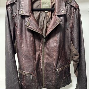 Women's Faux Leather Brown Jacket